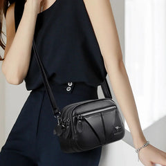 Solid Leather Crossbody Bag Women Shoulder Bag High Travel Bolsa