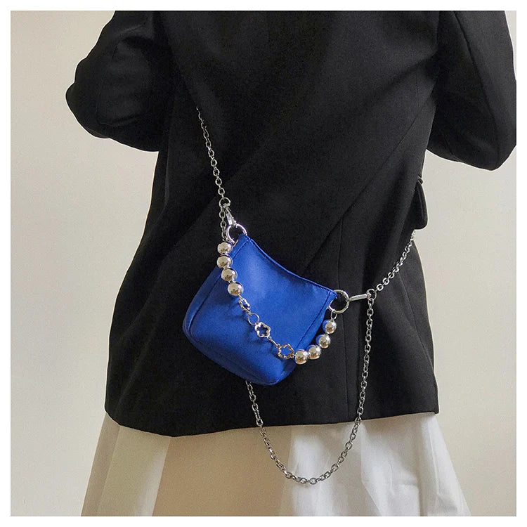 Mini Tote Bucket Bag PU Leather Women's Handbag Chain Shoulder Bag