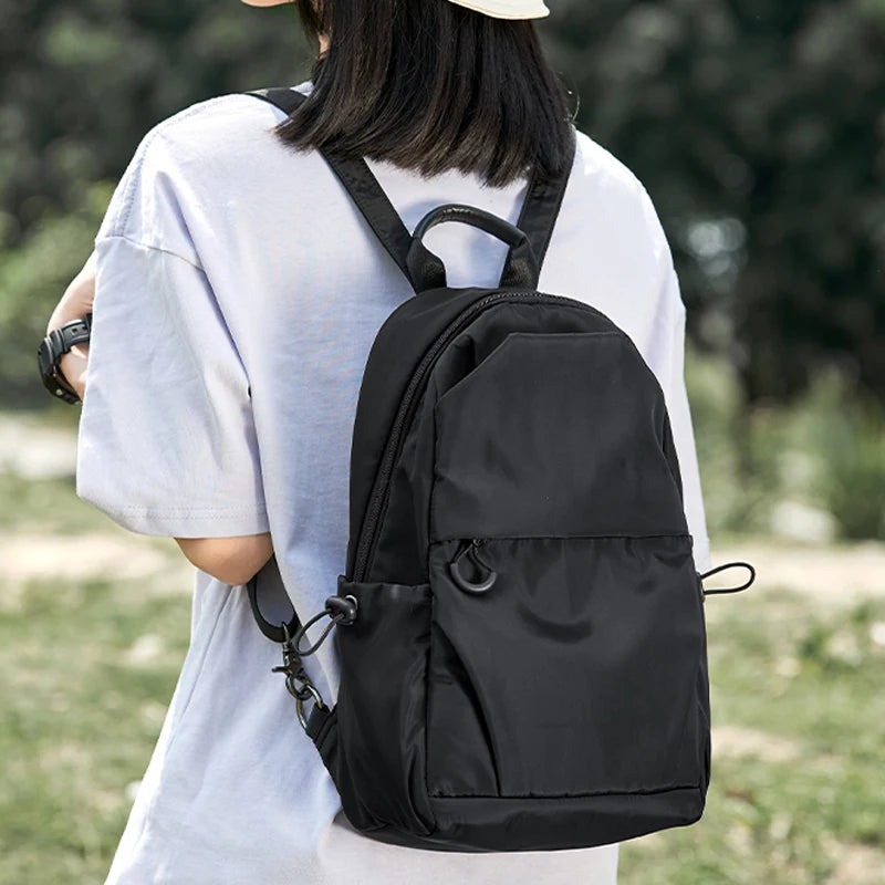 Solid Mini Women Backpack 10 Inch Ipad Oxford Waterproof Commuter Bag