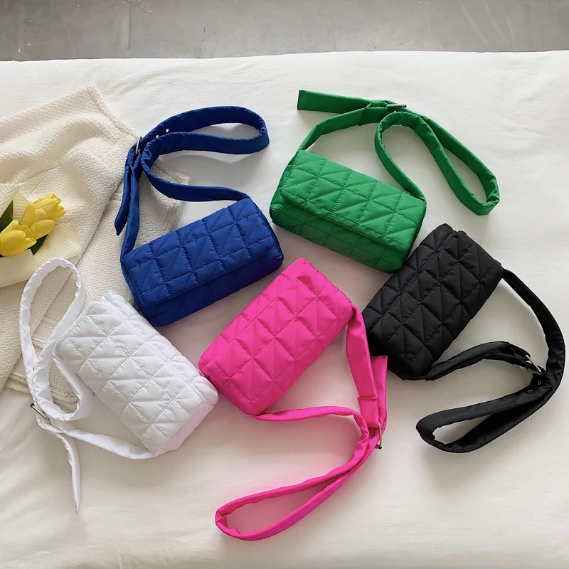 Solid Nylon Ladies Shoulder Bag Crossbody Small Square Female Messenger