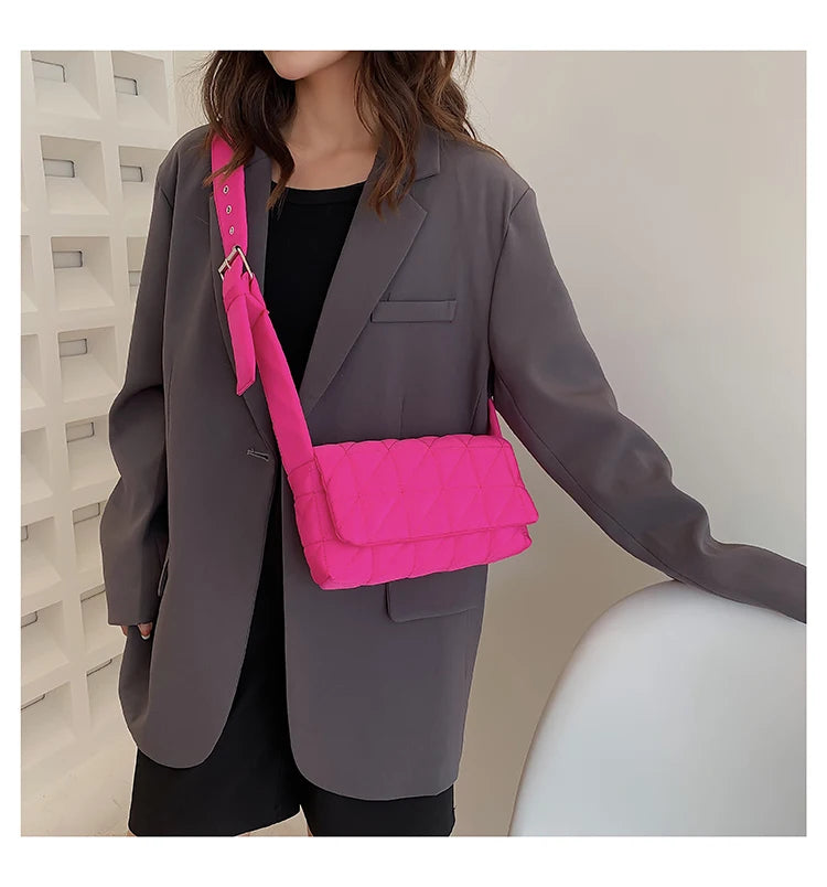 Solid Nylon Ladies Shoulder Bag Crossbody Small Square Female Messenger