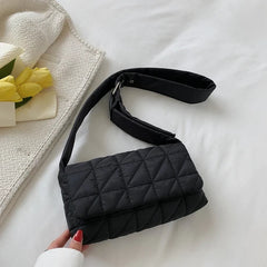 Solid Nylon Ladies Shoulder Bag Crossbody Small Square Female Messenger