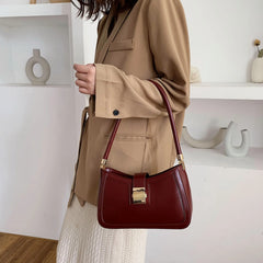 PU Leather Shoulder Bags Women Lock Handbags Small Travel Lady Bags