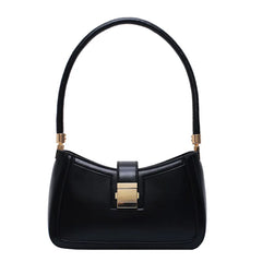 Solid PU Leather Shoulder Bags For Women Lock Handbags Small Travel Lady Bags