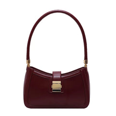 Solid PU Leather Shoulder Bags For Women Lock Handbags Small Travel Lady Bags