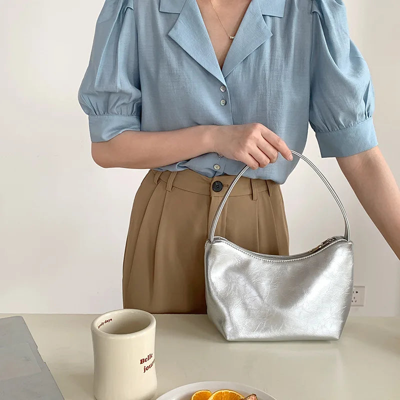 PU Leather Shoulder Bags For Women - Underarm Shopper Handbag Tote Bag