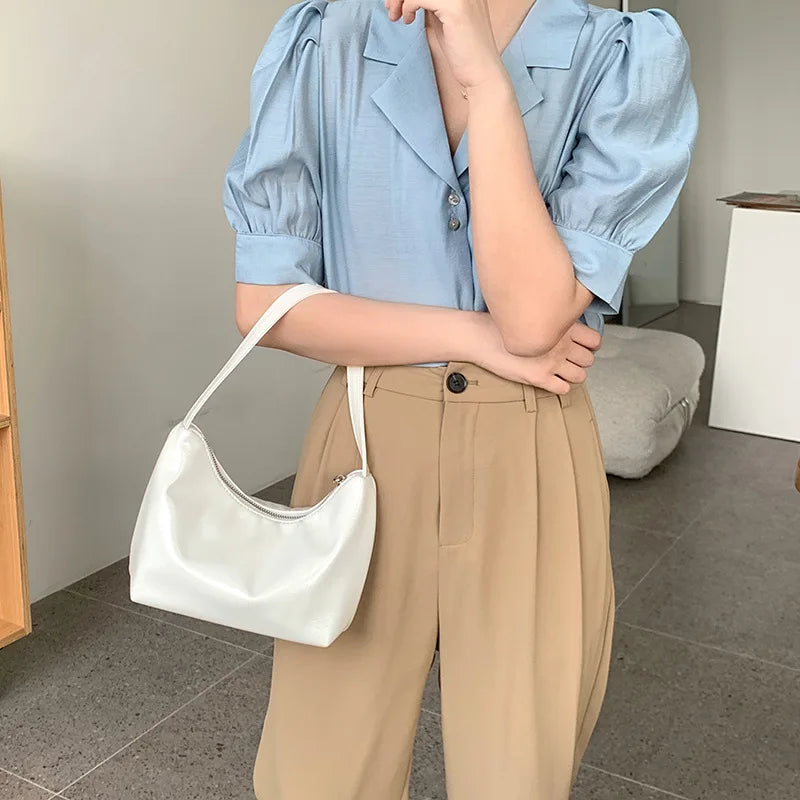 PU Leather Shoulder Bags For Women - Underarm Shopper Handbag Tote Bag