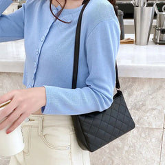 Plaid Square Shoulder Bag for Women Zipper Handbag