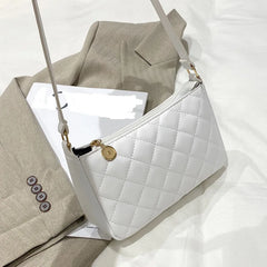 Plaid Square Shoulder Bag for Women Zipper Handbag