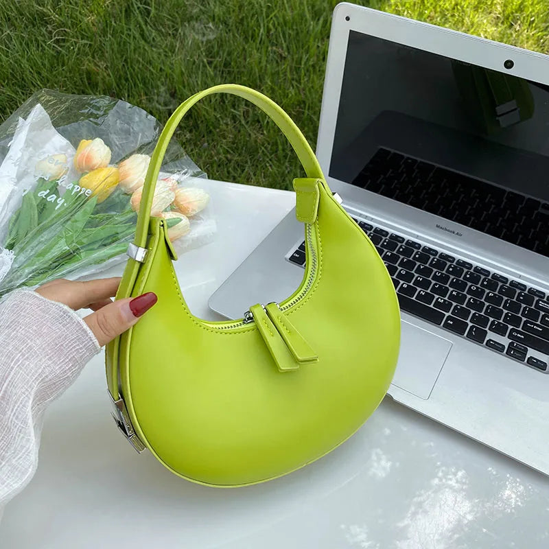 Women's PU Leather Underarm Bag Shoulder Handbag Travel Tote