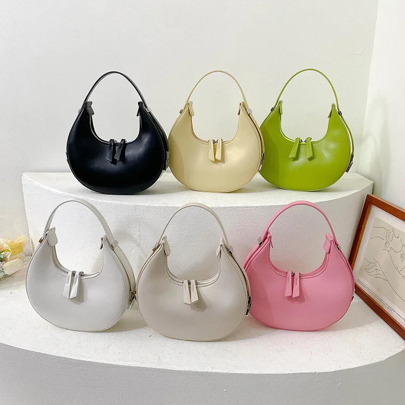 Women's PU Leather Underarm Bag Shoulder Handbag Travel Tote