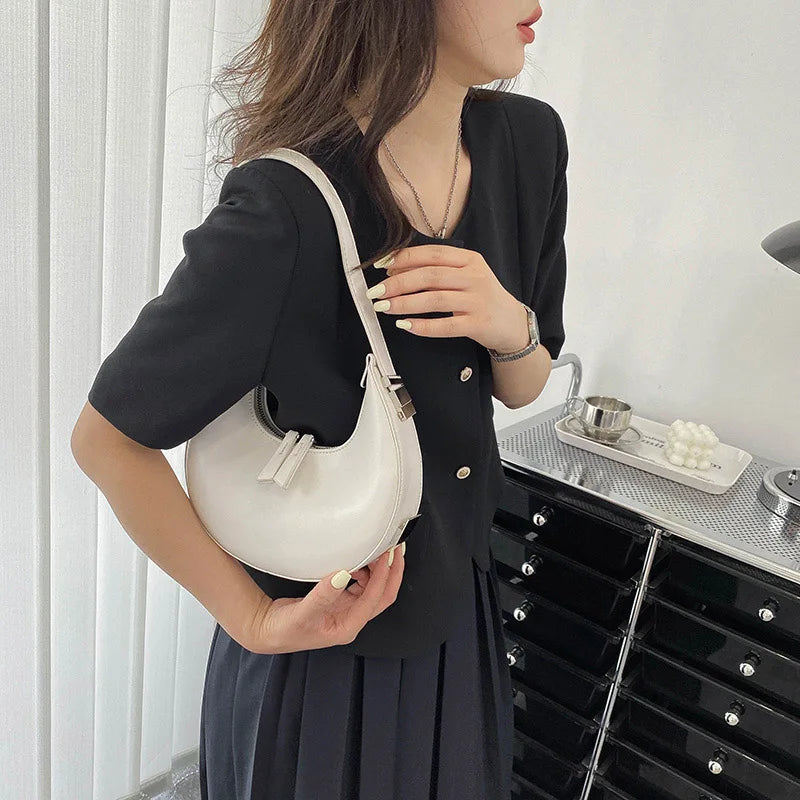 Women's PU Leather Underarm Bag Shoulder Handbag Travel Tote