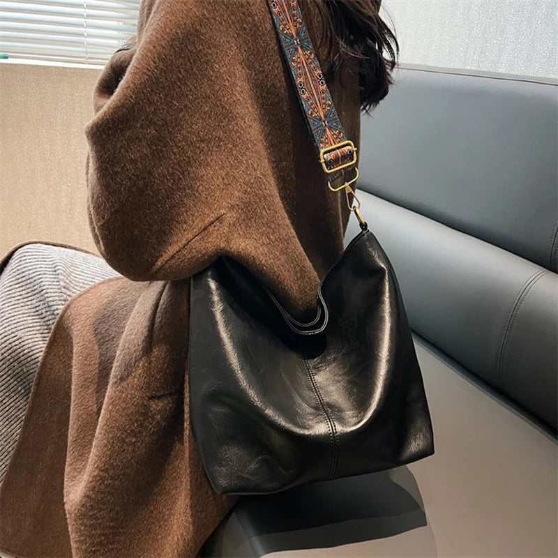 PU Leather Women Shoulder Bag Large Capacity Handbag Totes