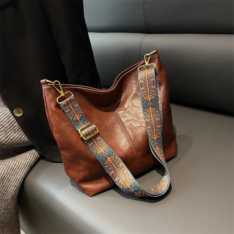 PU Leather Women Shoulder Bag Large Capacity Handbag Totes
