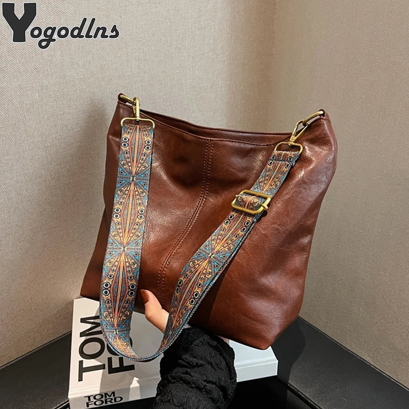 PU Leather Women Shoulder Bag Large Capacity Handbag Totes