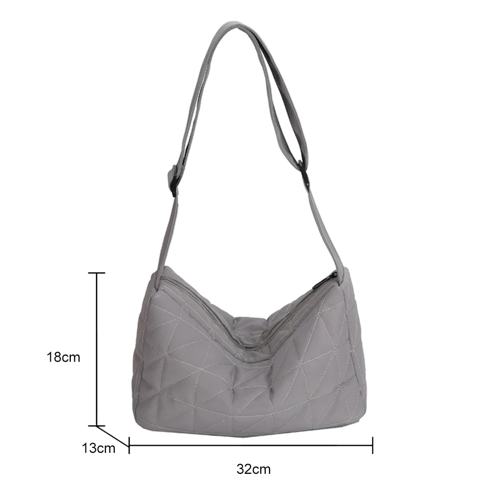 Solid Rhombus Pattern Messenger Bags Women Youth Quilted Handbag