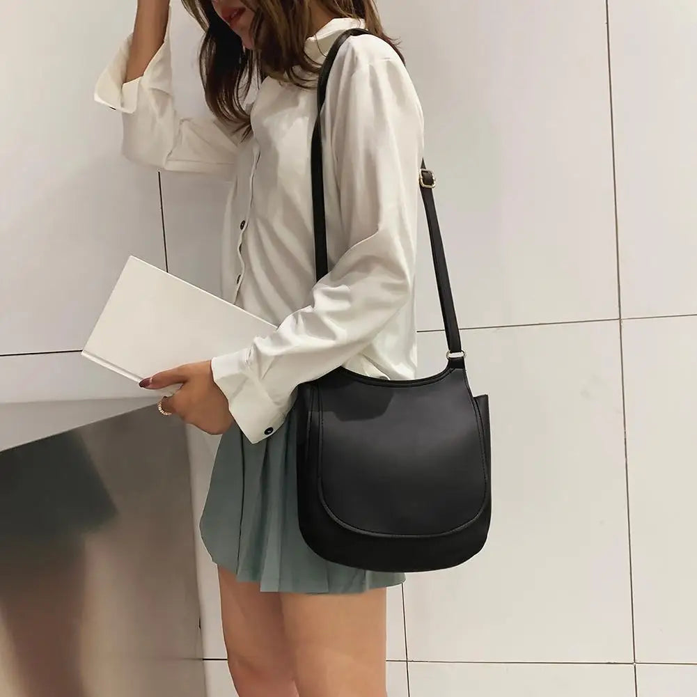 Casual PU Leather Women Large Capacity Flap Crossbody Bag