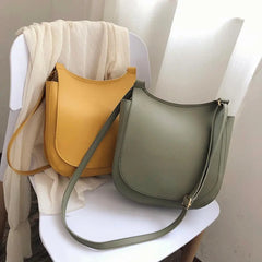 Casual PU Leather Women Large Capacity Flap Crossbody Bag