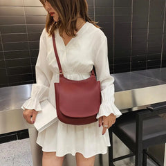 Casual PU Leather Women Large Capacity Flap Crossbody Bag