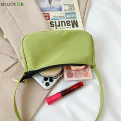 Solid Nylon Underarm Tote Purse Clutches Shoulder Bag