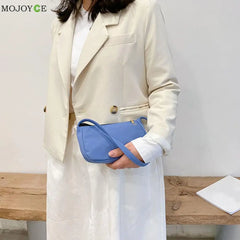 Solid Nylon Underarm Tote Purse Clutches Shoulder Bag