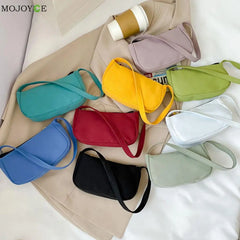 Solid Nylon Underarm Tote Purse Clutches Shoulder Bag