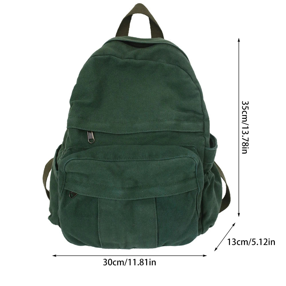 Vintage Casual Backpack Women College Students School Bag Large Capacity Laptop