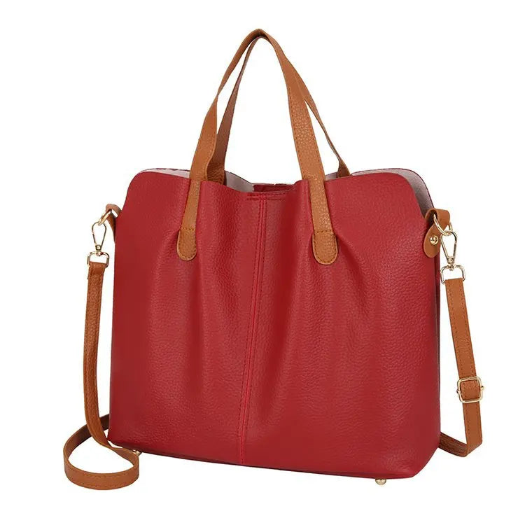 Women's PU Leather Large Capacity Handbag Shoulder Bag
