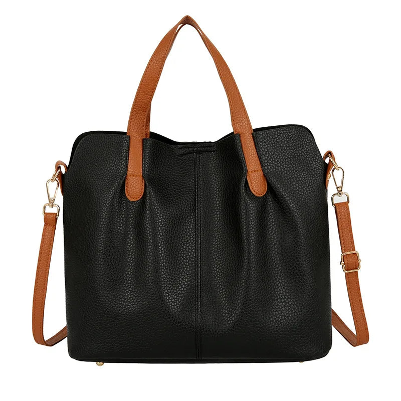 Women's PU Leather Large Capacity Handbag Shoulder Bag