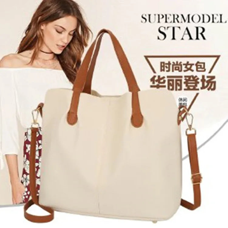 Women's PU Leather Large Capacity Handbag Shoulder Bag