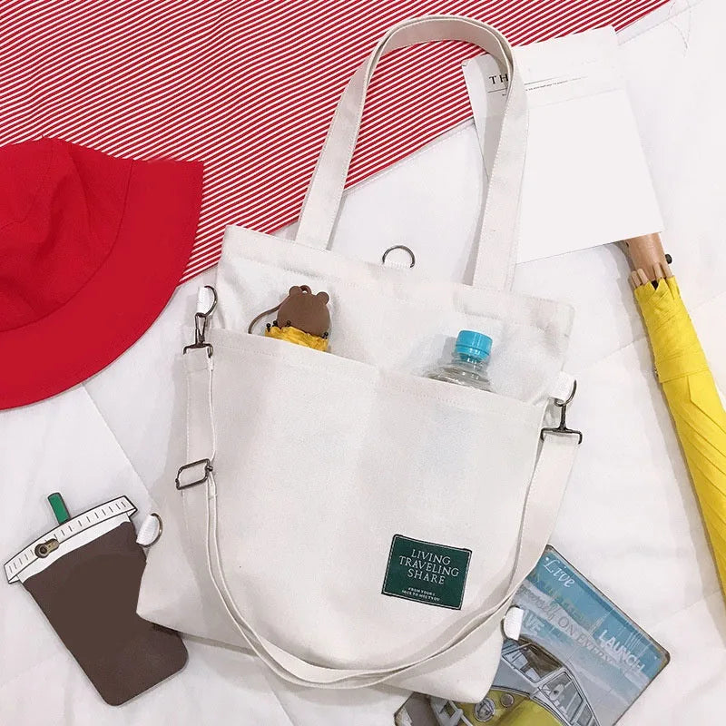 Large Capacity Girl Canvas Shoulder Female Bags Women's School Messenger Bags