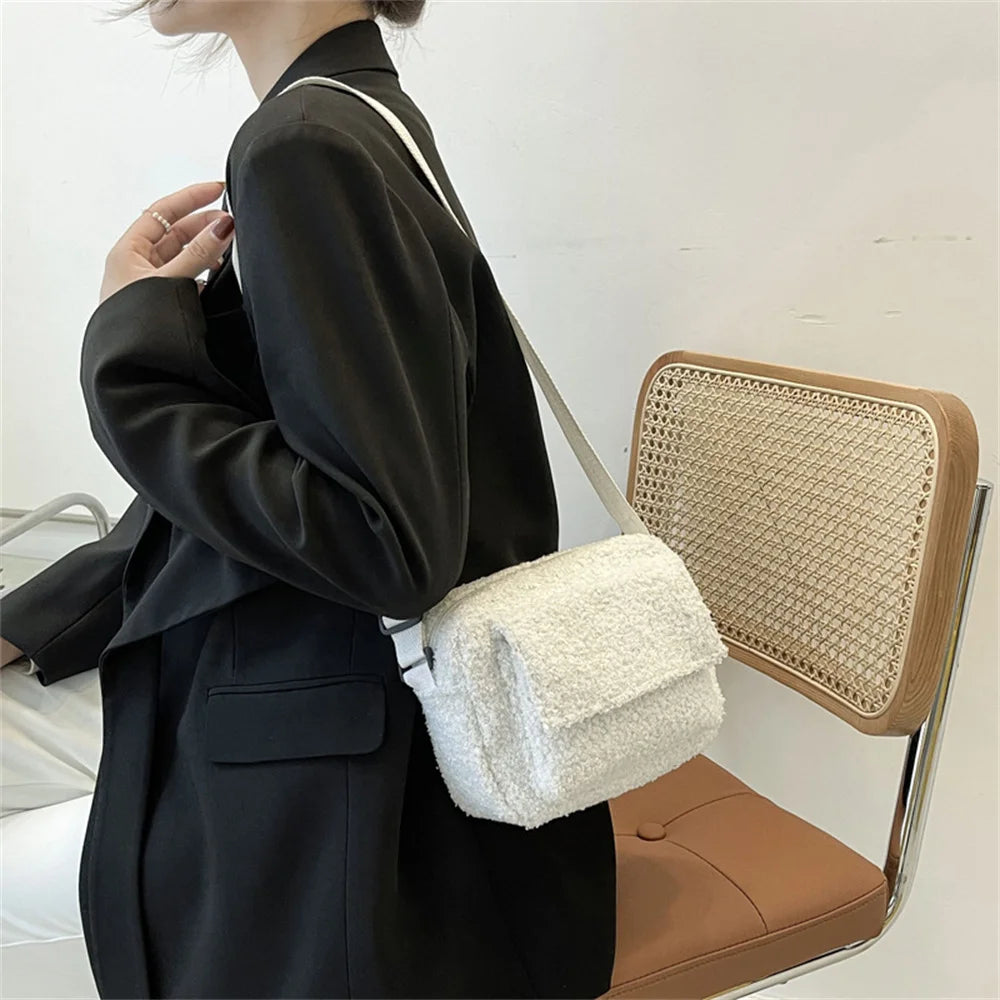 Fluffy Fur Small Sling Bag Women Winter Hip Pouch