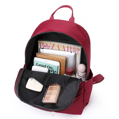 Red Women Backpack Travel Waterproof Shoulder Bags Large Capacity Rucksack