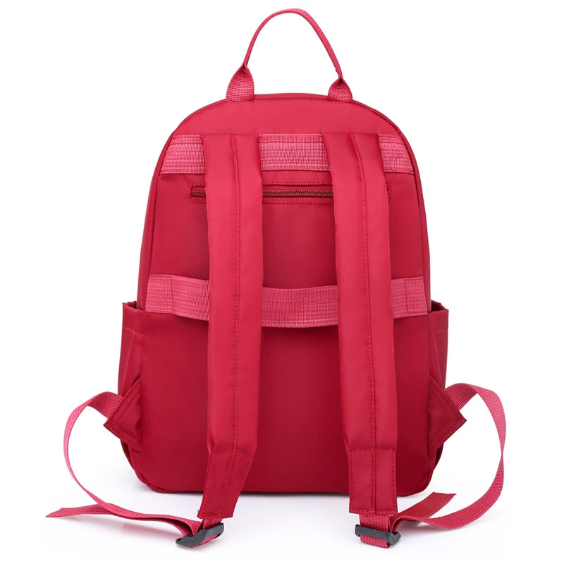 Red Women Backpack Travel Waterproof Shoulder Bags Large Capacity Rucksack