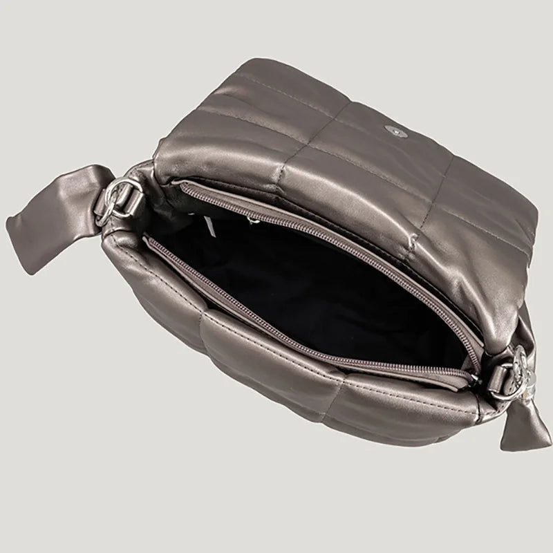 Winter Shoulder Crossbody Bag for Women Flap Tote Padded Handbag