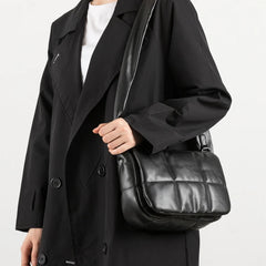 Winter Shoulder Crossbody Bag for Women Flap Tote Padded Handbag