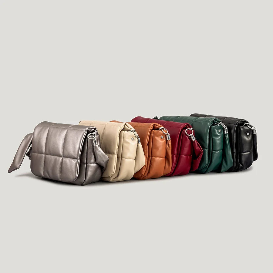 Winter Shoulder Crossbody Bag for Women Flap Tote Padded Handbag
