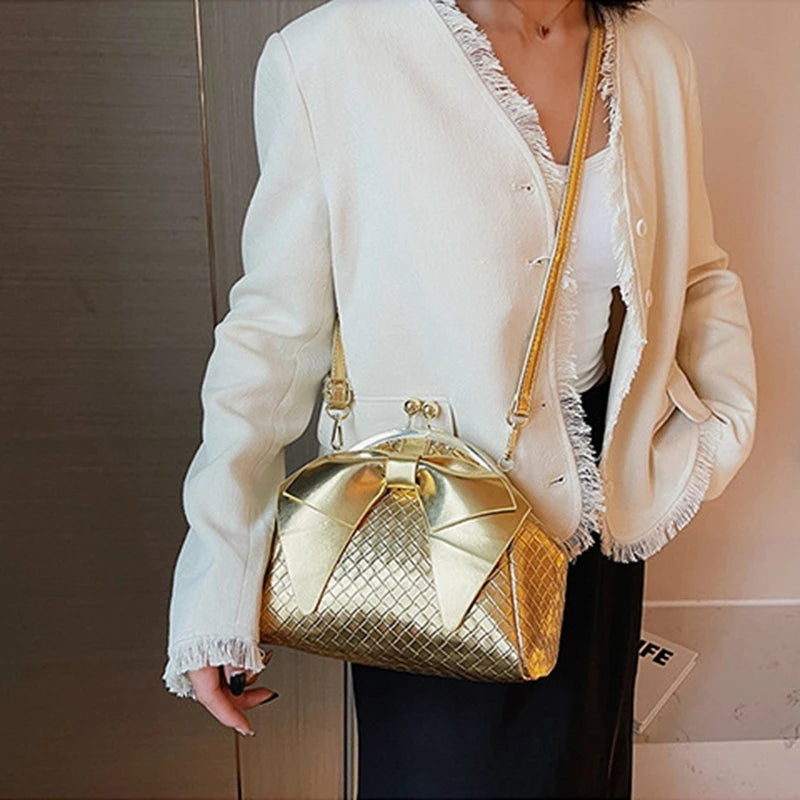Pleated Clutch Shoulder Bag for Women Party Handbag Crossbody Bag Female Bolsa