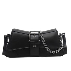 Solid Women Chain Shoulder Side Bag Small PU Leather Handbag And Wallet