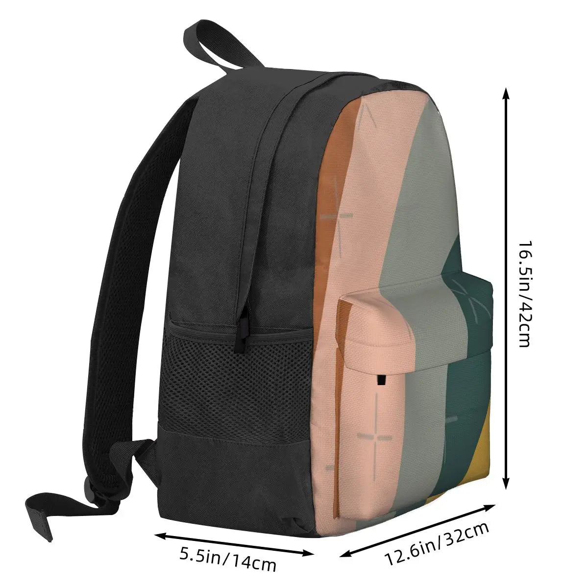 Sound Waves Minimalist Pattern Backpack Men Women Anime School Bag