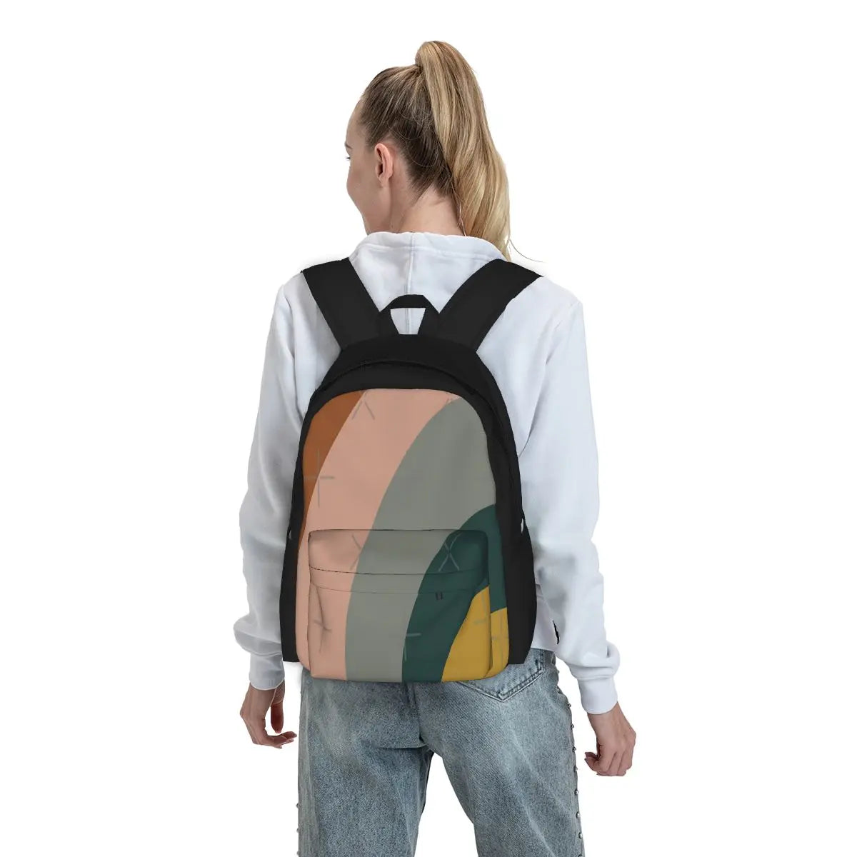 Sound Waves Minimalist Pattern Backpack Men Women Anime School Bag