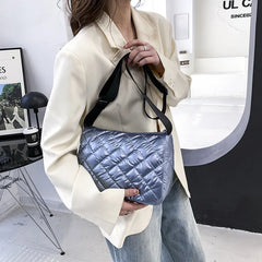 Plaid Women Bags Puff Fall Winter Purses and Handbags