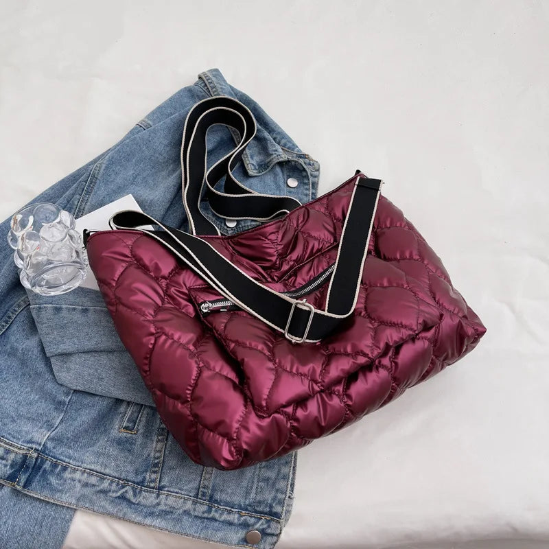 Quilted Space Cotton Shoulder Bag for Women