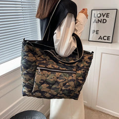 Quilted Space Cotton Shoulder Bag for Women