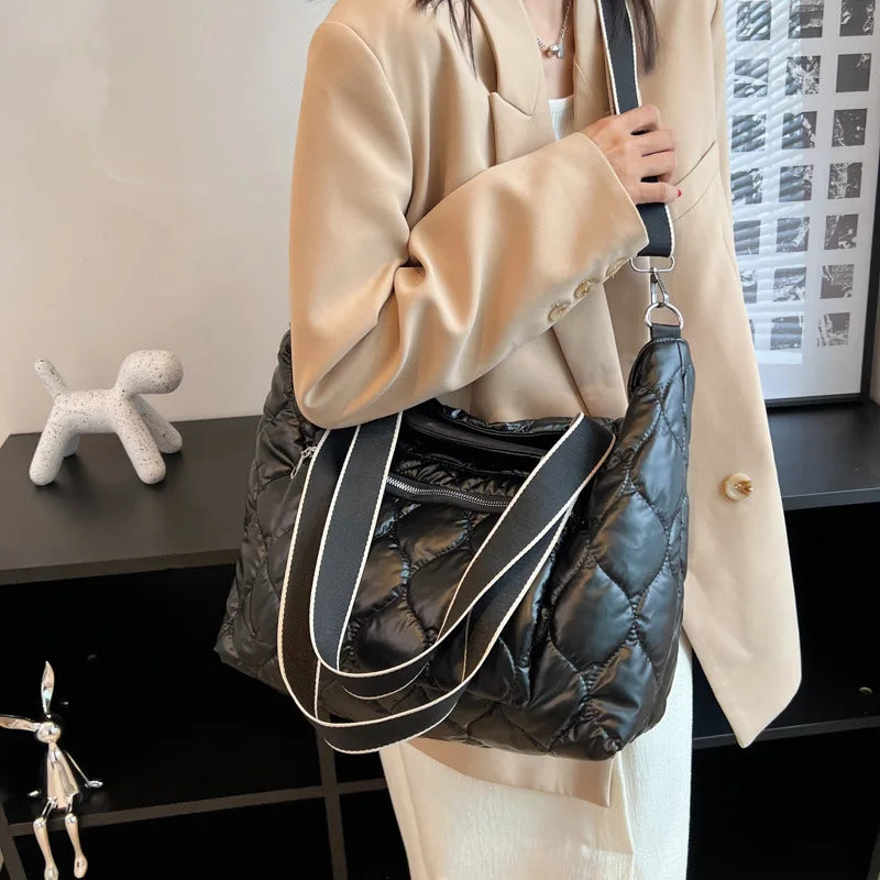 Quilted Space Cotton Shoulder Bag for Women