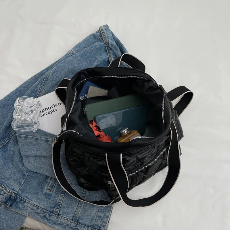 Quilted Space Cotton Shoulder Bag for Women