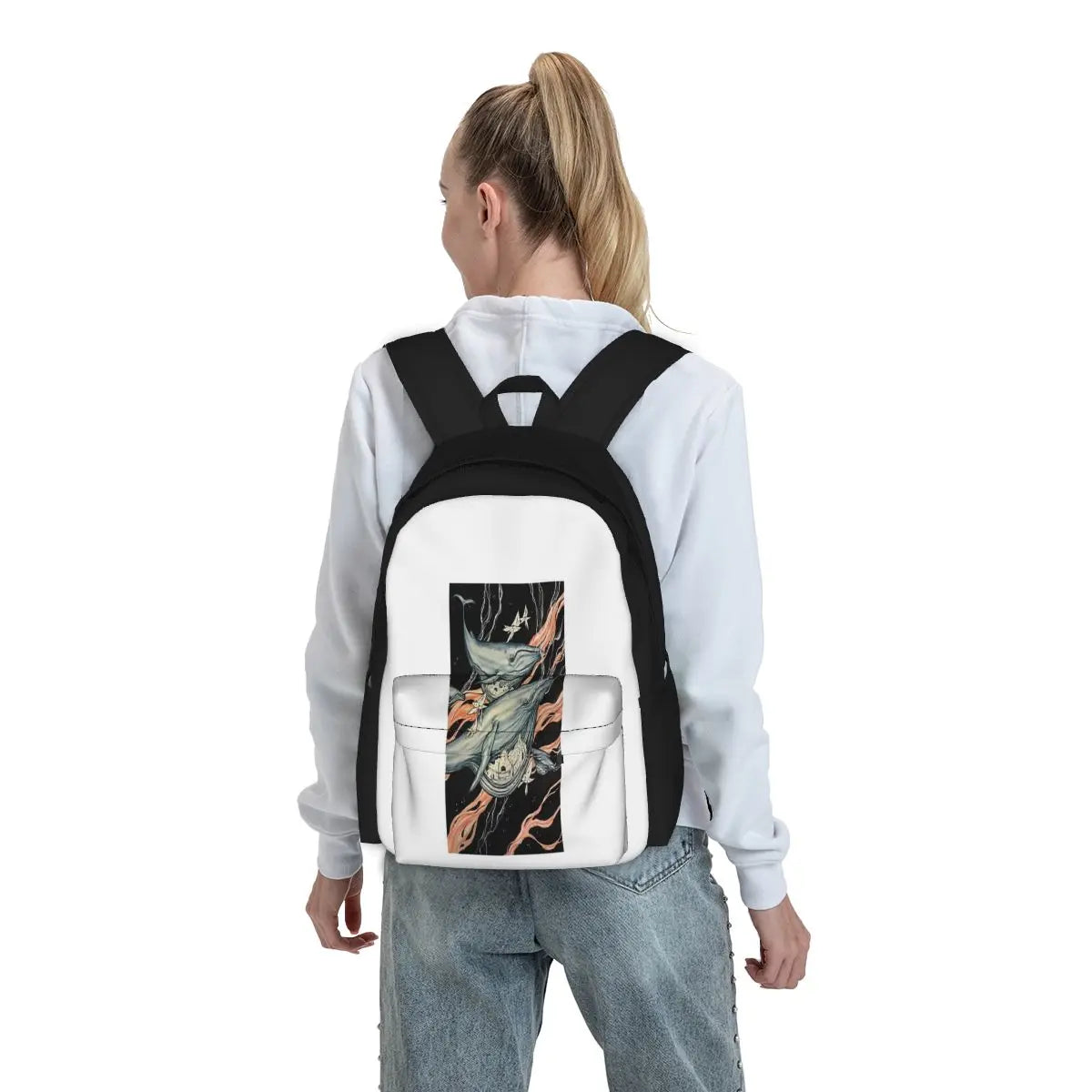 Space Whales Backpacks Men's and Women's Bags