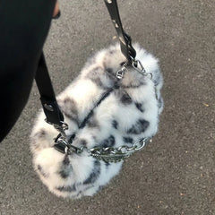 Spice Girl Leopard Plush Chain Underarm Bag