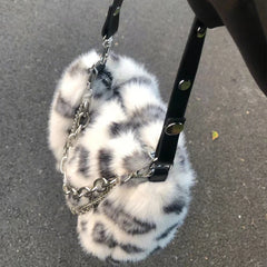 Spice Girl Leopard Plush Chain Underarm Bag