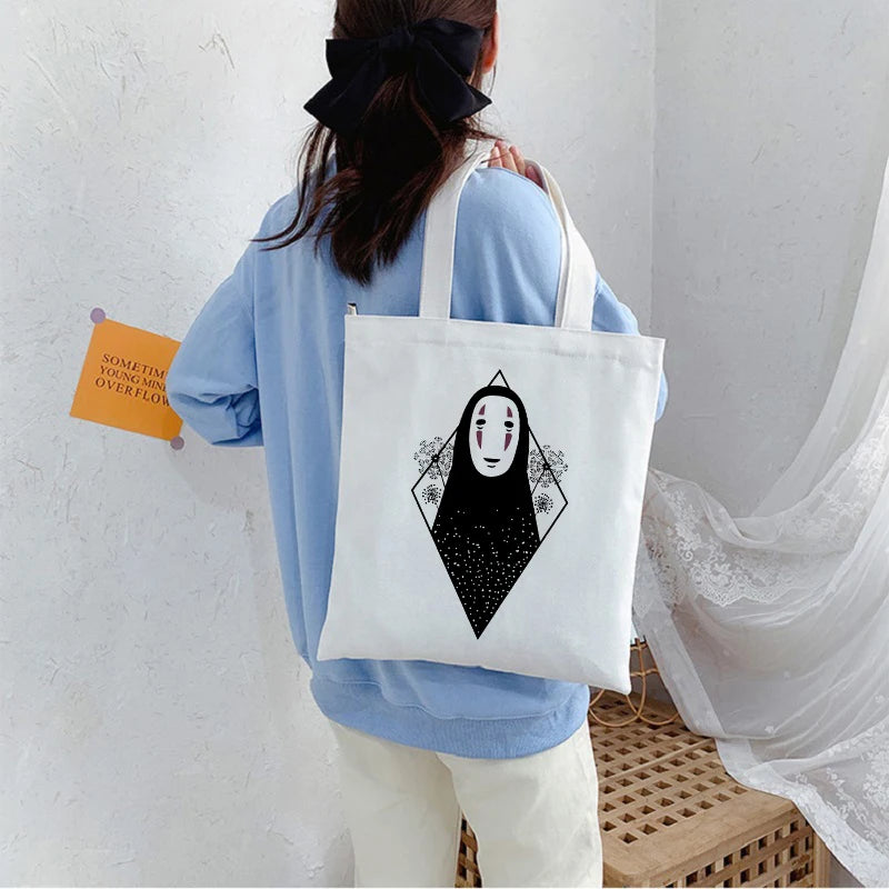 Spirited Away Anime Canvas Bag Harajuku Goth Punk Shopper Large Capacity